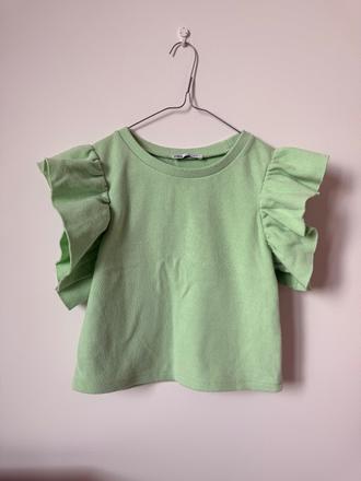 Zara zeleny top s volanmi, zara,s