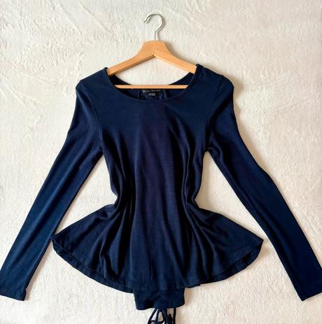 Tmavomodrá blúzka so šnurovaním na chrbte, gate,xs