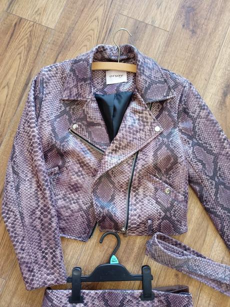 Koženka hadí vzor + sukna, orsay,38