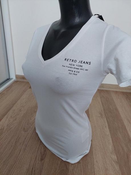 Retro jeans tričko, xs