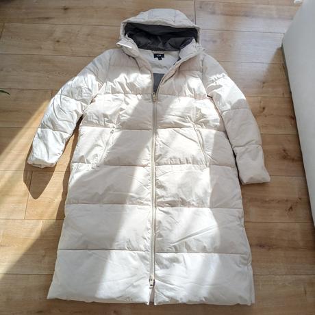 Zimná dlhá páperová bunda s kapucňou, c&a,44