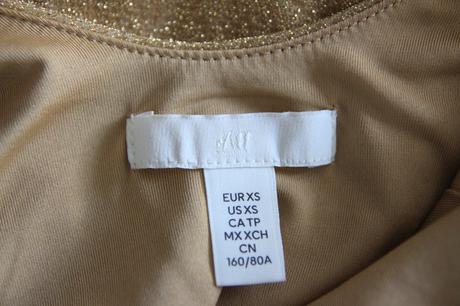 Zlatý body top, h&m, xs, h&m,xs