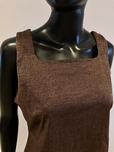 Hnedo-zlatý trblietavý elegantný top,veľk.42/44, tcm,xl