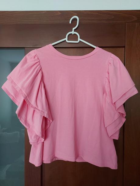 Krásne ružové tričko so zaujímavými rukávmi, reserved,l