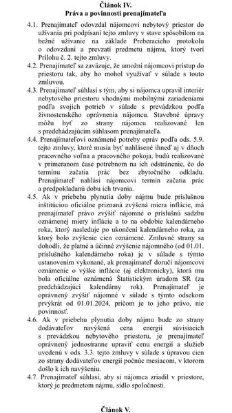 Je táto nájomná zmluva prevádzky v poriadku?