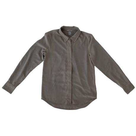 H&m sivohnedá/hnedosivá/taupe šifónová blúzka xxs, h&m,32