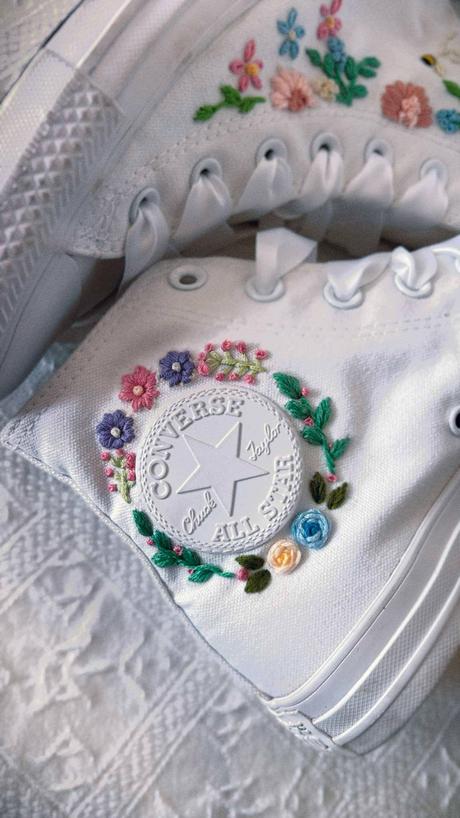 Plátené, ručne vyšívané tenisky, 36 - 42