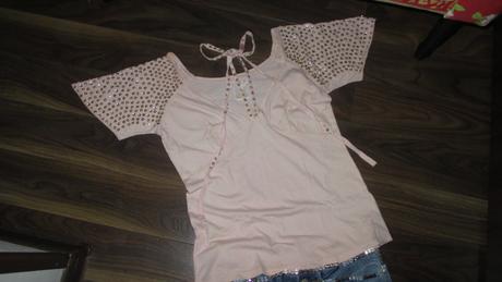 Extravagantný top s flitrami a korálkamy, m