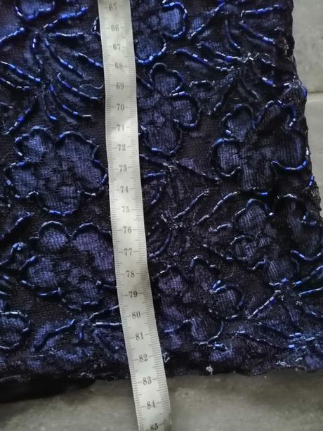 Luxus vyšívané modré šaty petrakocianova, v38-40, 40