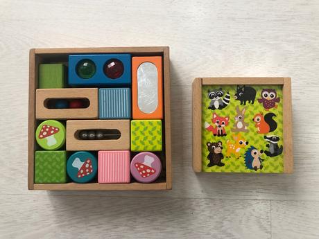 Tchibo drevené kocky, pexeso,