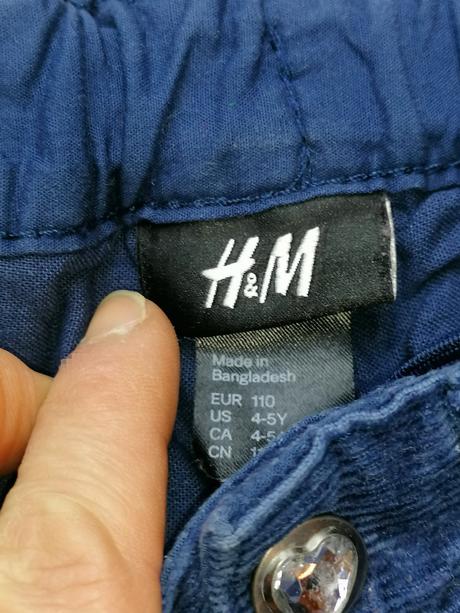 H&m-dievčenské menčestráčiky na 4-5rokov, h&m,110