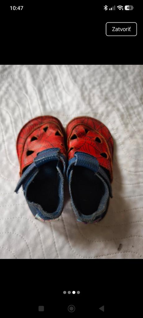 Kožené sandále baby bare top stitch spider 23, baby bare shoes,23