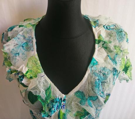 Dámsky farebný dierkový top s motýlmi, per una, marks & spencer,s