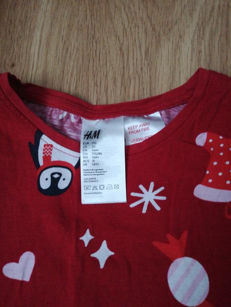 Vianocne pyzamko s6723, h&m,170