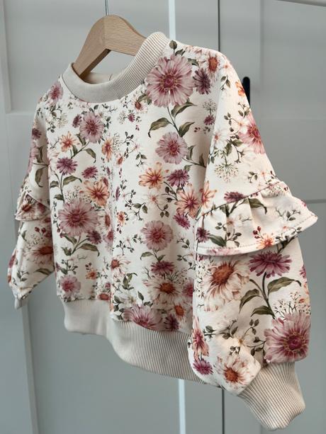 Dievčenská mikina s kvietkami a volánikmi, lindex,86