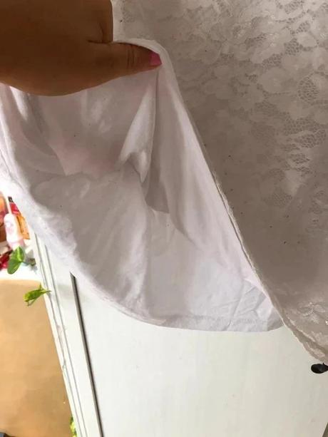 Biela blúzka s čipkou/ biele tričko čipkované, 4xl