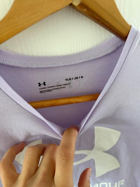 Lila tričko under armour, veľkosť ylg (147-158 cm), xs