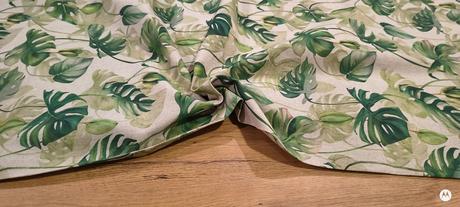 Bavlna režná -monstera- cena za 10 centimetrov, 