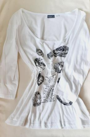Elegantný biely top, veľkosť m-l, m