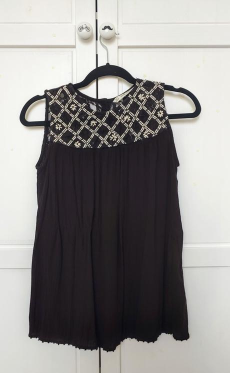 Boho čierny top s vyšívkou veľ. m, zara,m