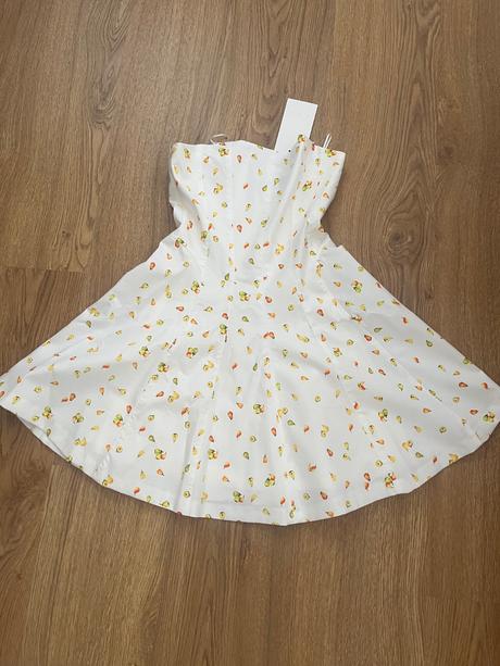 Zara šaty s ovocným vzorom xxs, zara,xs