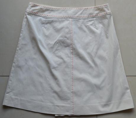 Biela sukňa s oranžovým štepovaním, mango,36