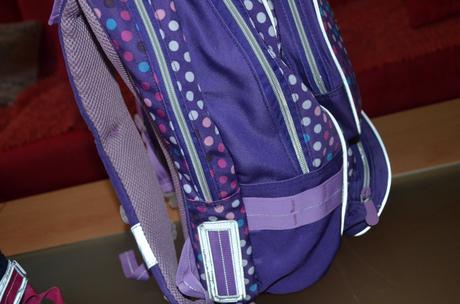 Školská taška topgal fialová s lienkou, 