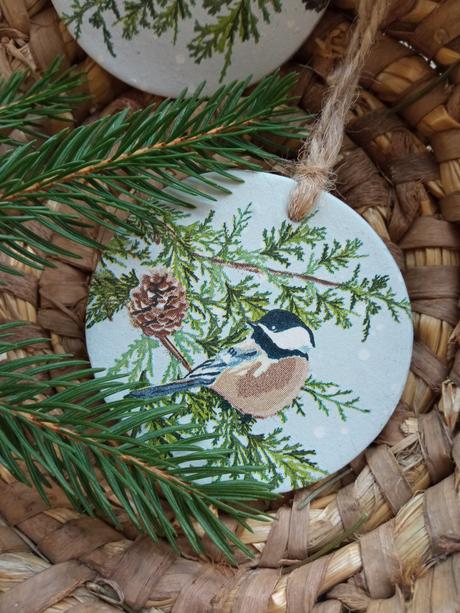 Vianočné dekorácie- sýkorka/ vtáčik 4ks,