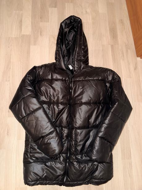Čierna nova bunda damska zimna vetrovka dlhsia, m