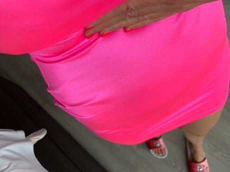 Cyklamenova saty damske len opraté, s