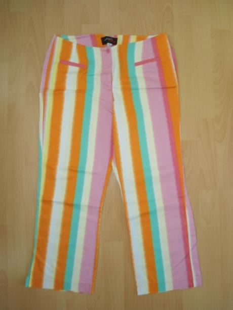 Farebne pasikove nohavice, s