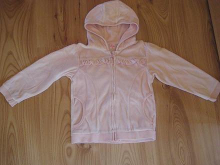 Velúrová mikina na zips s kapucňou, smile,98