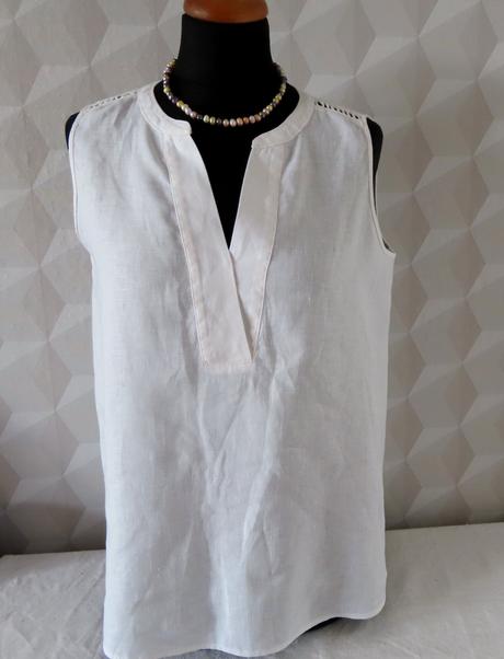 Biela ľanová blúzka, top gerry weber, veľ. l, gerry weber,l