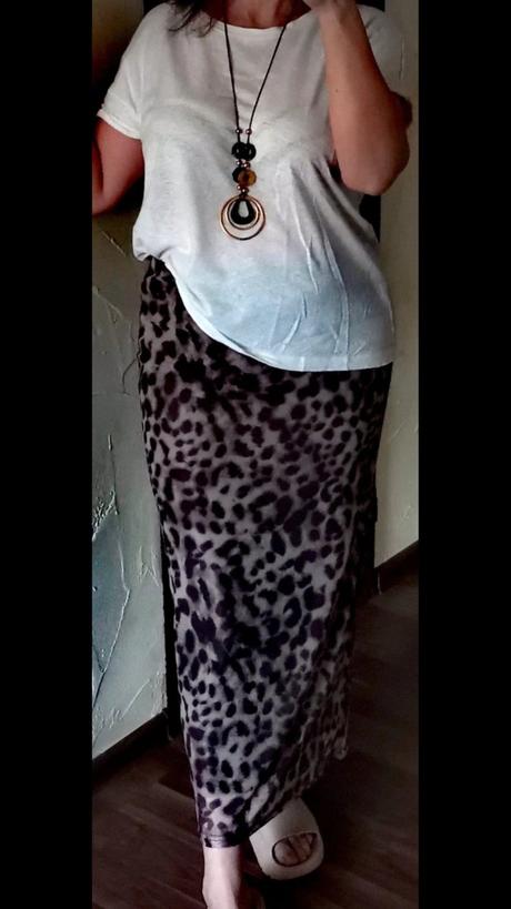 Úzka sukňa leopard, s