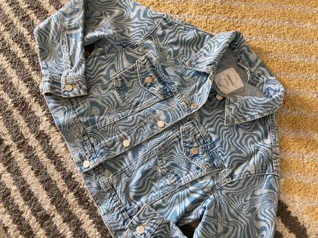 Vzorovaná riflová bunda xs/s, house,xs