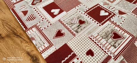 Dekoračná látka - srdiečka patchwork - cena za 10,