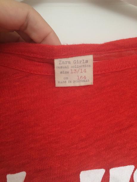 Dievcenske tricko zara s napisom, zara,164