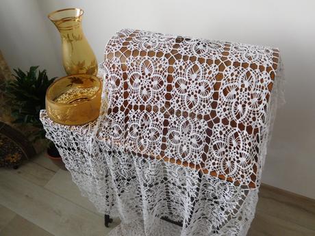 Obrus háčkovaný, malý+veľký, 