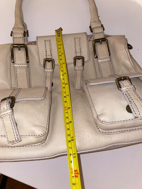 Kozena kabelka kremova,