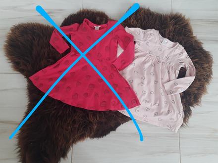 2x detské srdiečkavé šaty h&m 98/104, h&m,98