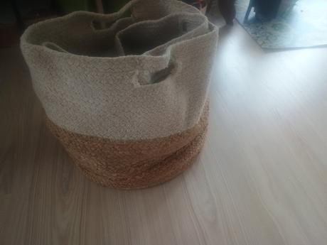 Sada 2 jutových košíkov prírodná/biela, 