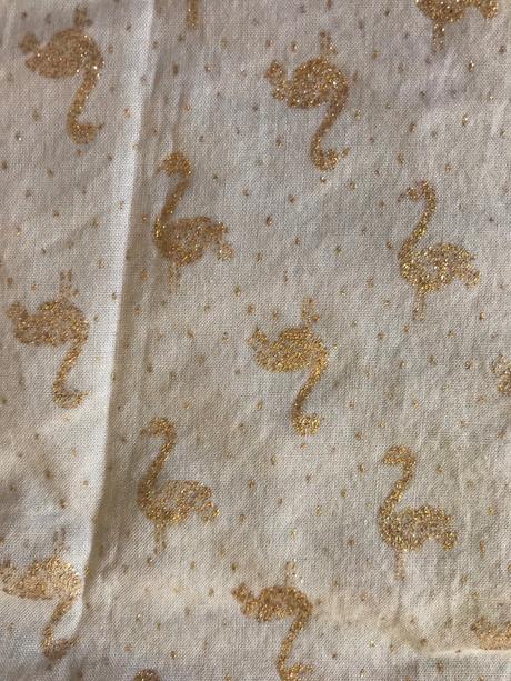 Béžové letne šaty so zlatými pelikánmi, h&m,74