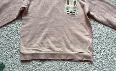 Bledoružová bavlnená mikina so zajacom h&m, 92, h&m,92