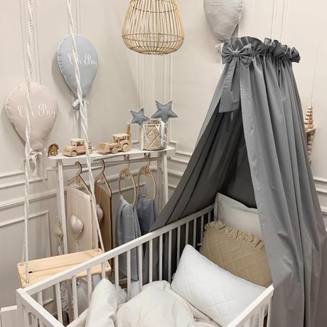 Baldachýn nad postieľku, grafitový, dĺžka (cm): 160