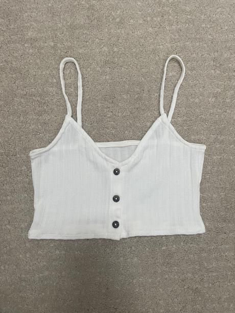 Biele crop top tielko, bershka,34