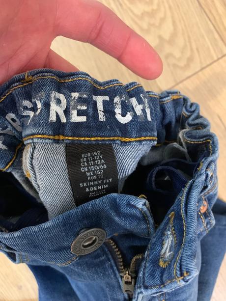 Chlapčenské rifle hm modré 152 11-12 yo, h&m,152