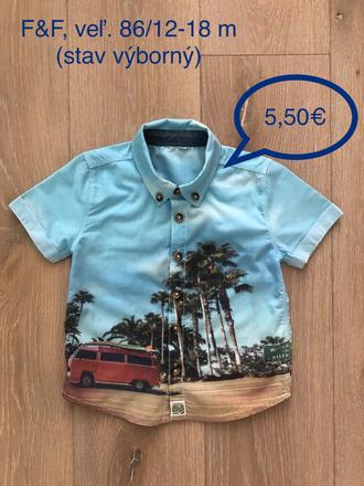 Košeľa krátky rukáv veľ. 86, 86