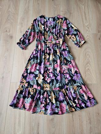 Dlhé kvetinové zavinovacie šaty yas, m