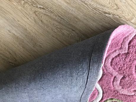 Detský koberec ružový s kvetinkami, 