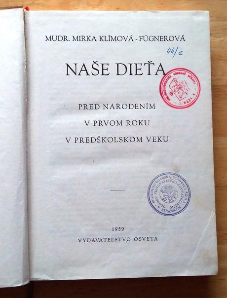 Naše dieťa , m. klímová-fugnerová, 1959,